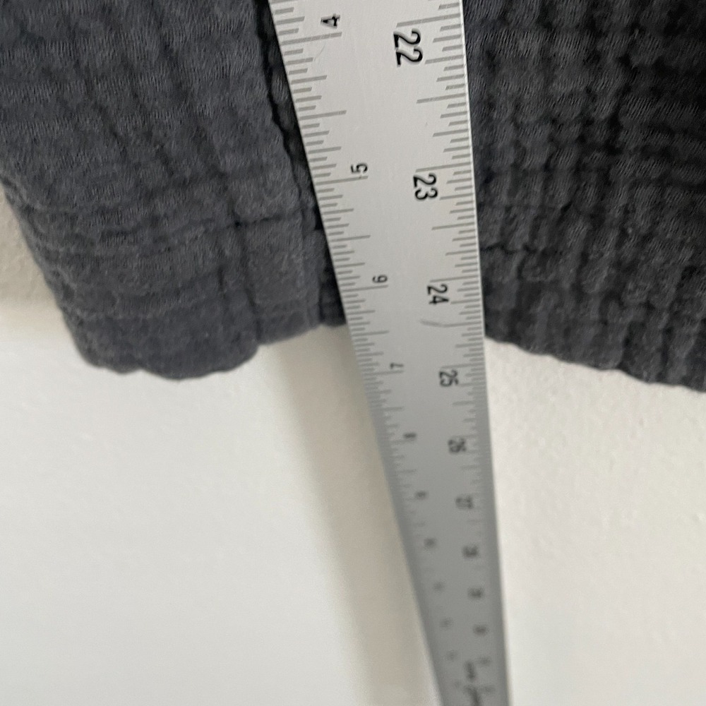 Madewell Pants Women S/M Gray Cotton Wide Leg Lagenlook Elastic Gauzy Coastal - Picture 7 of 7